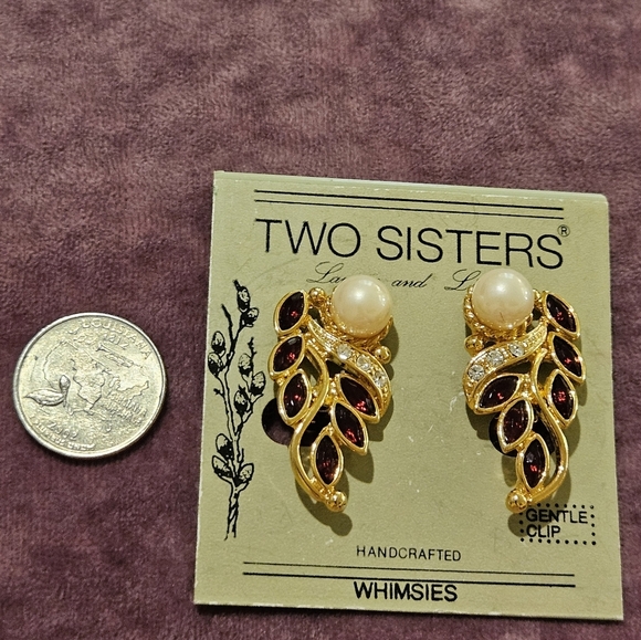 FANTASTIC vintage Mid Century Two-sisters Clip-on Earrings - Picture 2 of 7